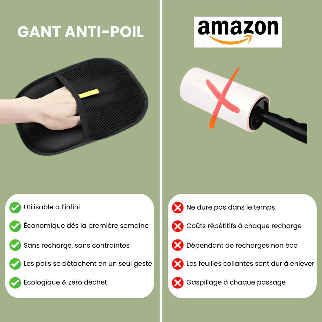 Gant Anti-Poils Réutilisable